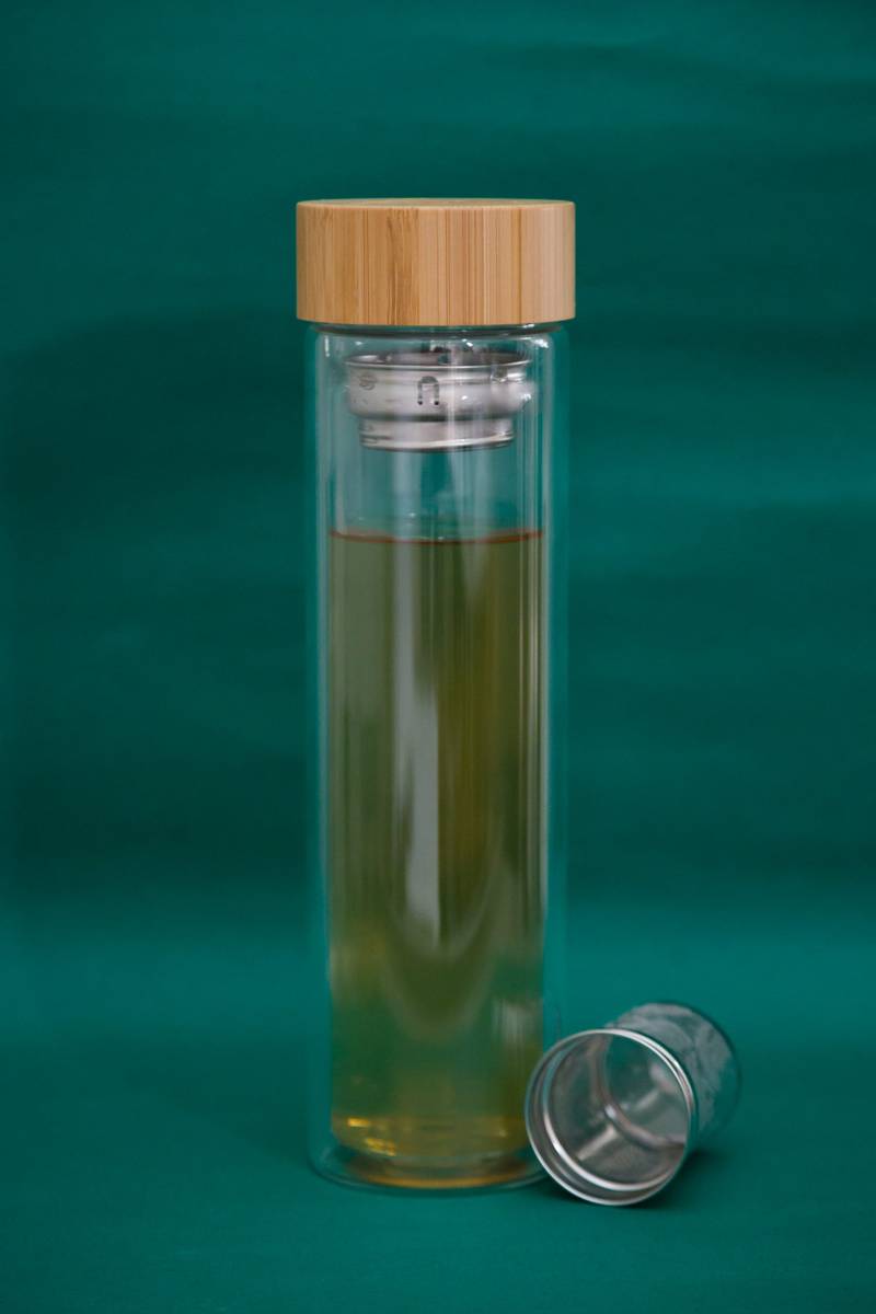 Garrafa De Vidro Duplo Com Infusor De Inox 500ML2